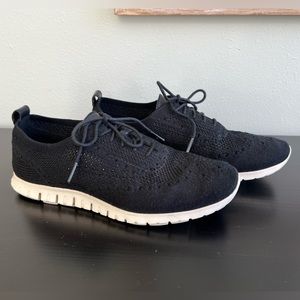 COLE HAAN ZEROGRAND Stitchlite Oxford Black Knit Shoe Sneaker Women's Size 9